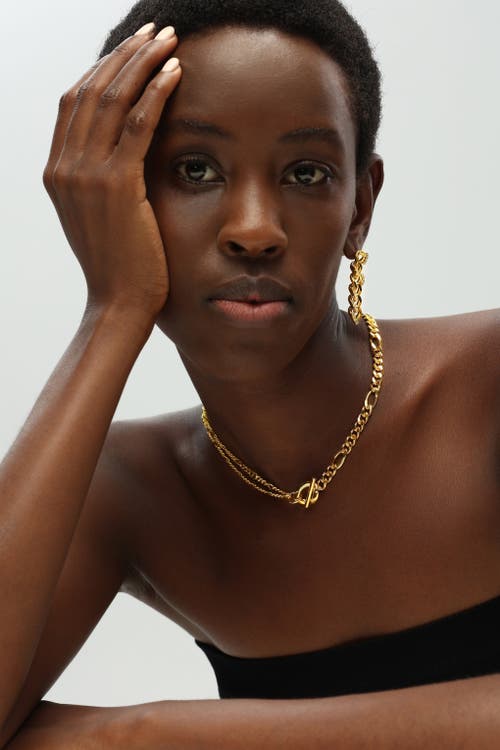 Classicharms Rhinestone Chain Earrings In Gold