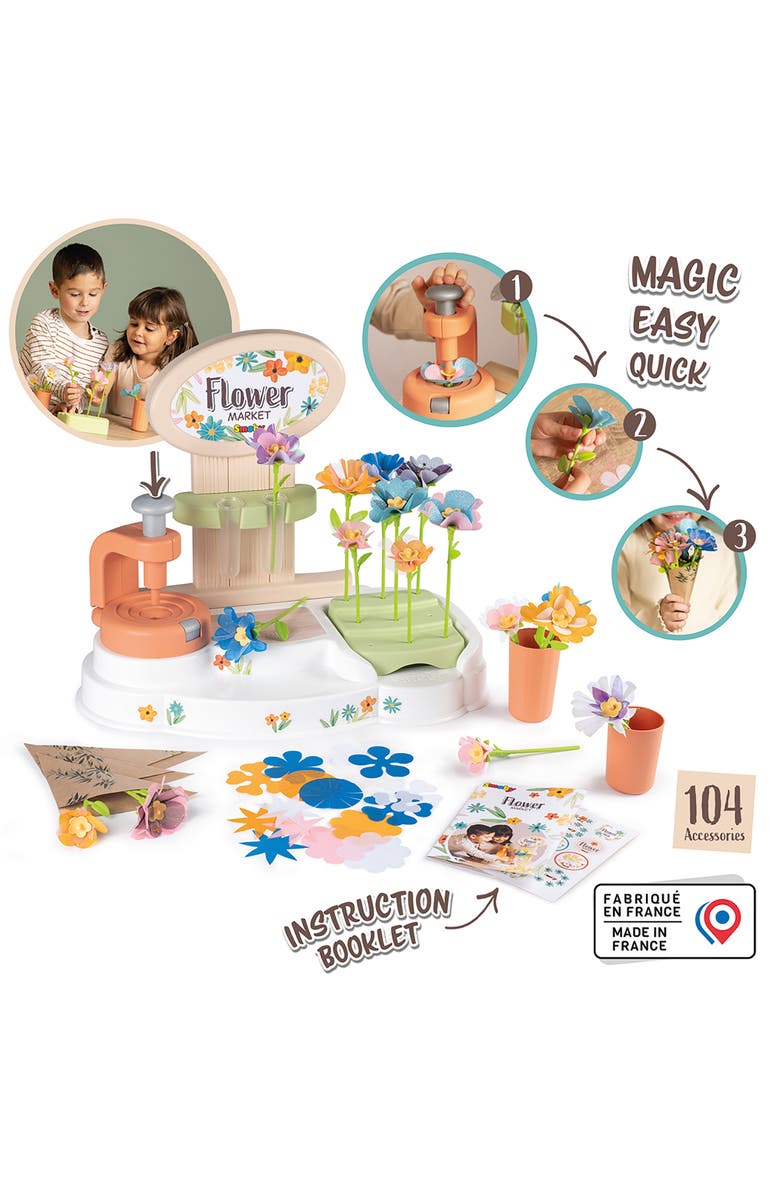 Smoby Flower Market Kids Diy 100 Piece Set, Alternate, color, Multicolored