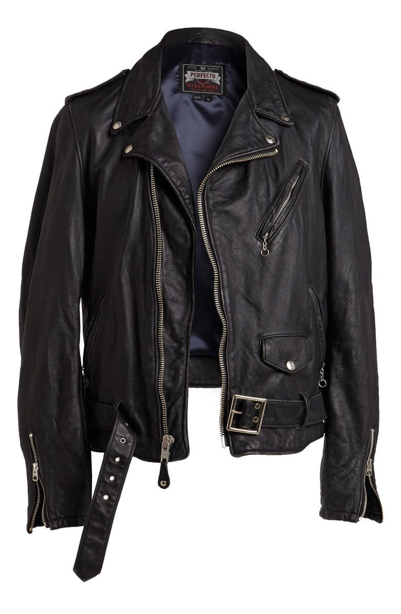 Schott NYC 'Perfecto 626' Leather Moto Jacket, Alternate, color,