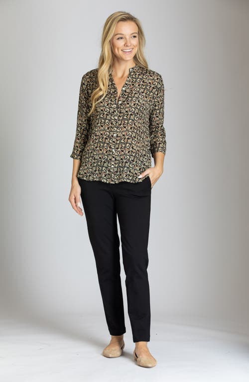Apny Abstract Print Button-up Shirt In Gray
