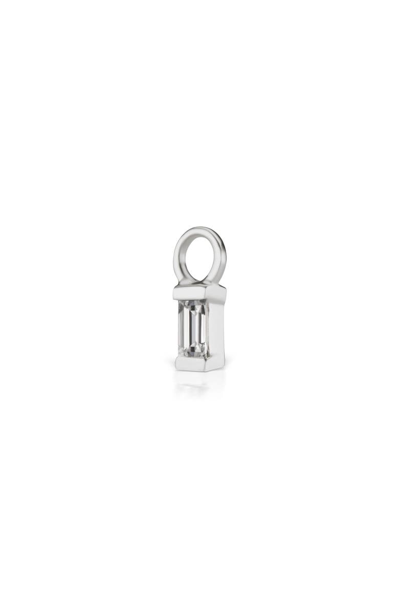 Diamond Baguette Charm, Main, color, 18K WHITE GOLD/ DIAMOND