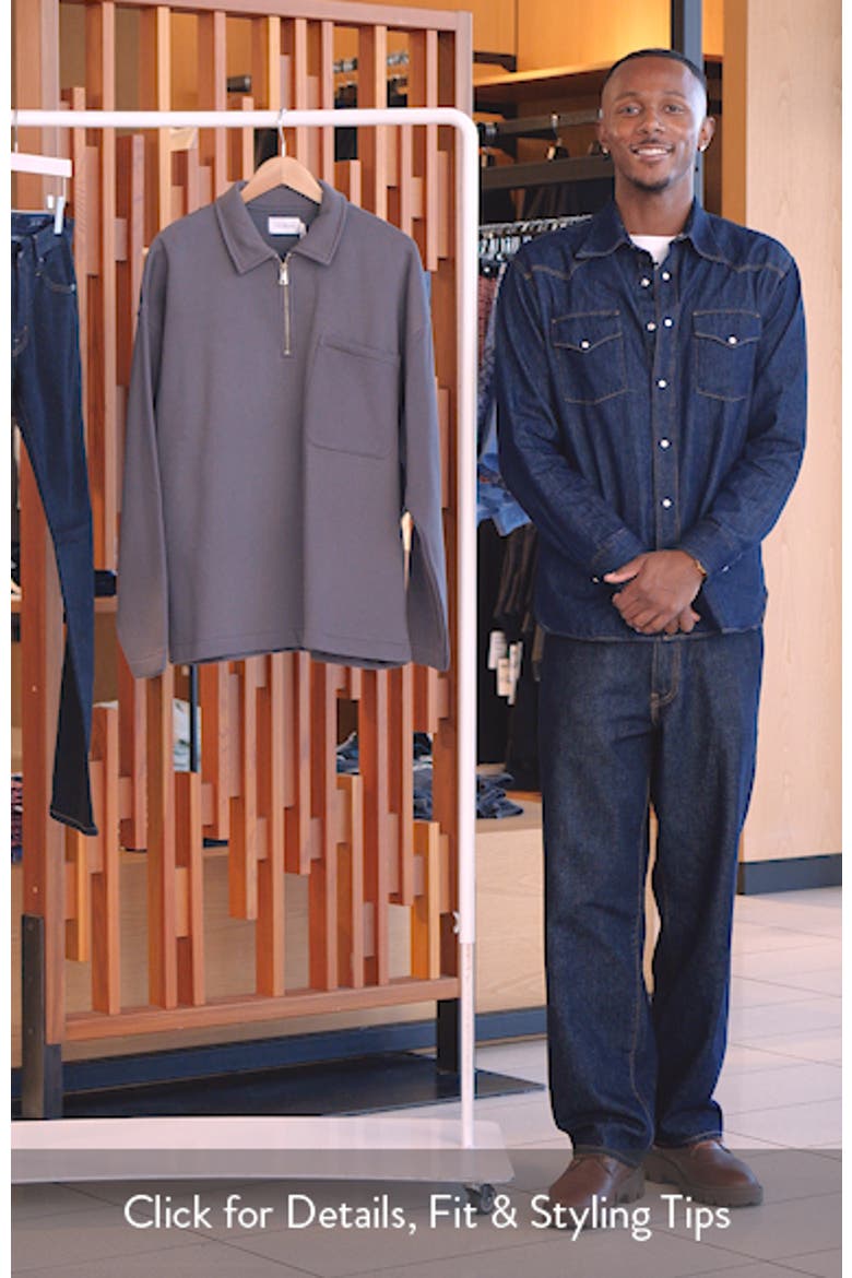 Oversize Long Sleeve Quarter Zip Polo video