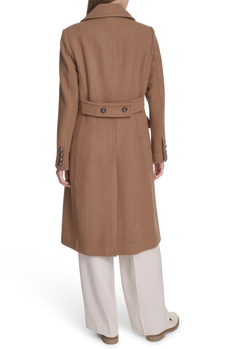 Kenneth Cole New York Wool Blend Double Breasted Coat, Alternate, color, Camel
