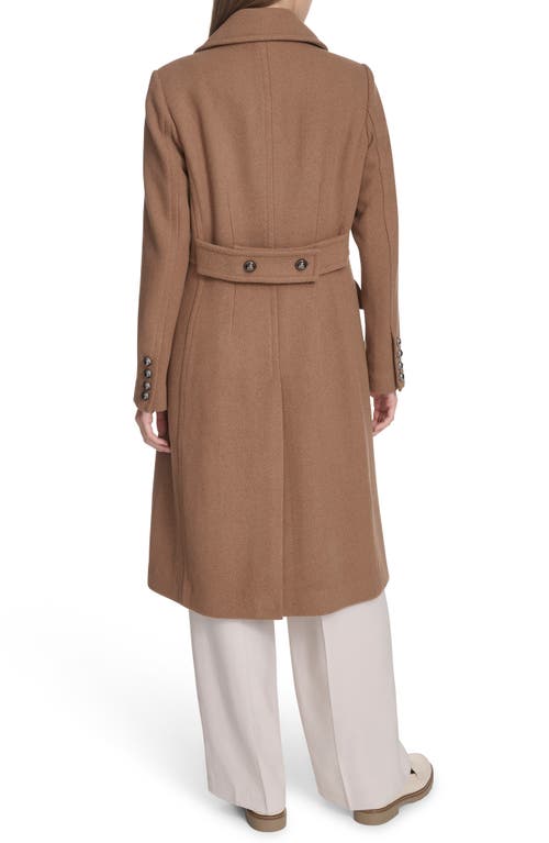 Kenneth Cole New York Wool Blend Double Breasted Coat In Brown