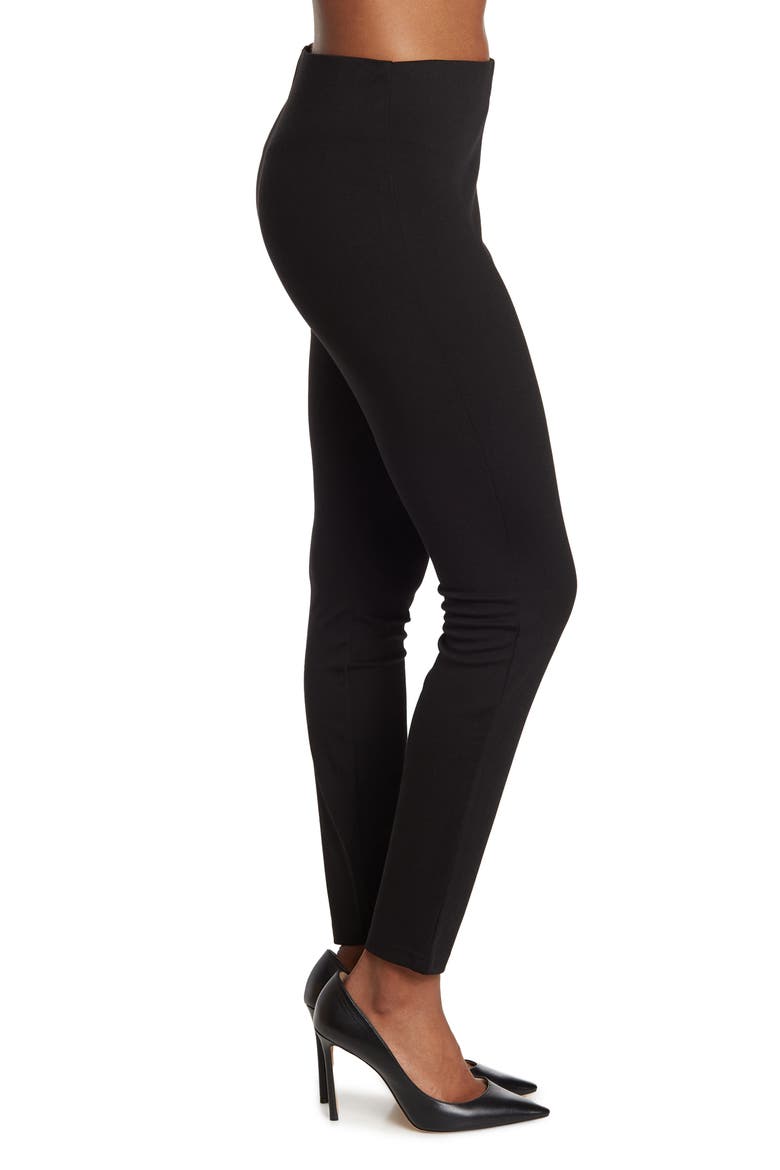 Pull-On Ponte Leggings, Alternate, color, VERY BLACK