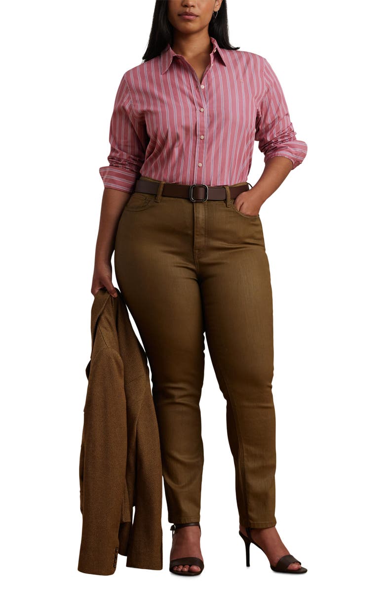 Lauren Ralph Lauren Classic Fit Striped Broadcloth Shirt, Alternate, color,