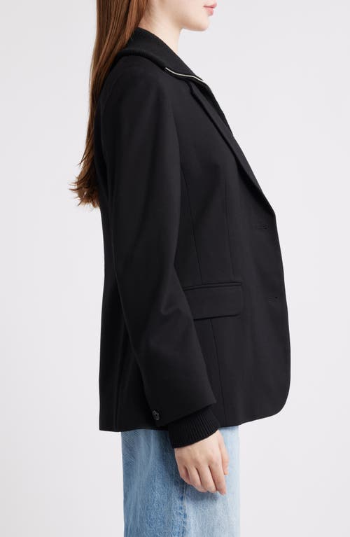 Rag & Bone Frank Ponte Knit Hooded Blazer In Black