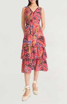 The Good Journey Ruffle Skirt Sleeveless Midi Dress