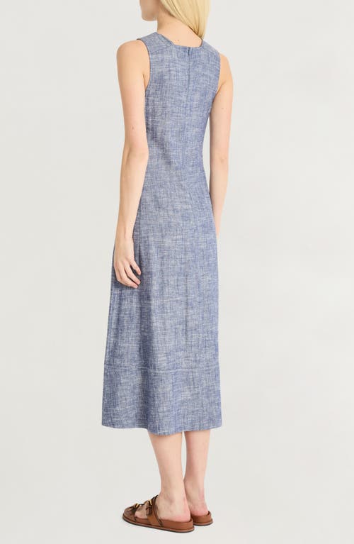 Luxely Sleeveless Swing Midi Dress In Blue