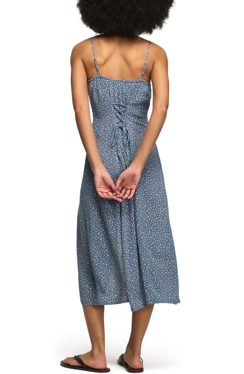 Lucky Brand Conversational Simone Floral Print Slipdress, Alternate, color, Blue Ditsy