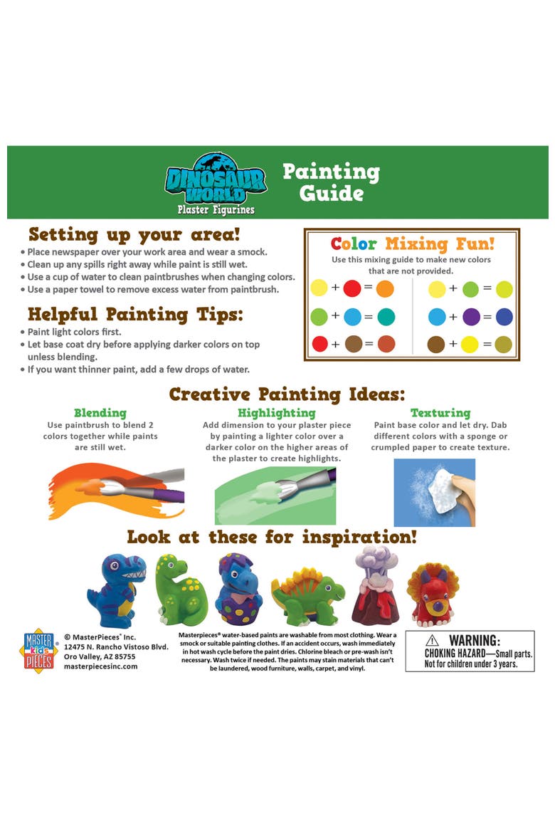 Dinosaur World Plaster Paint Set, Alternate, color, Multicolor