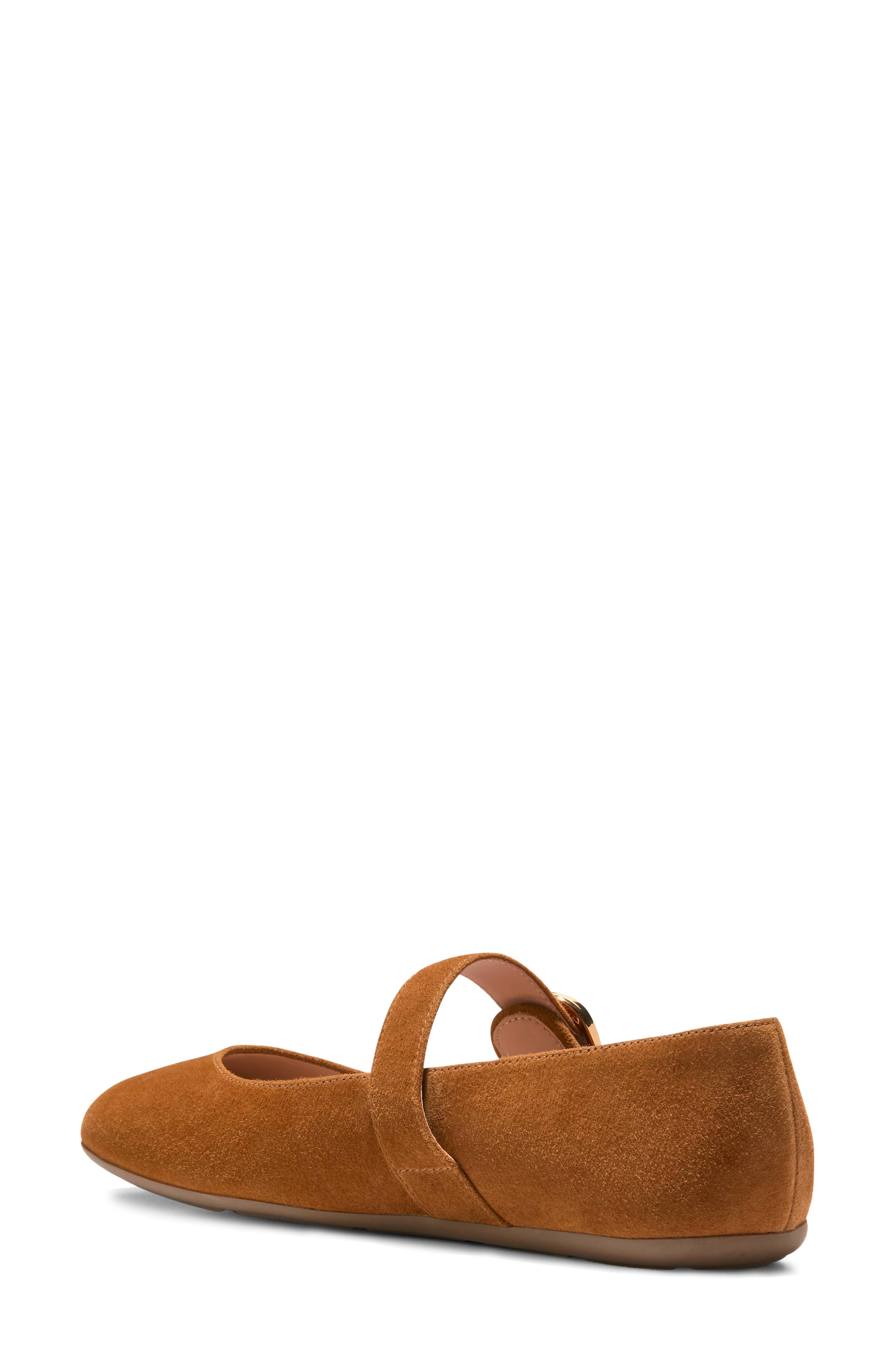 Grand Ambition Alissa Mary Jane Leather Flat, Alternate, color, TOBACCO SUEDE