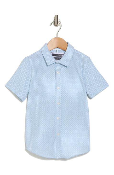 Kids' Geometric Tech Short Sleeve Button-Up Shirt (Little Kid & Big Kid)