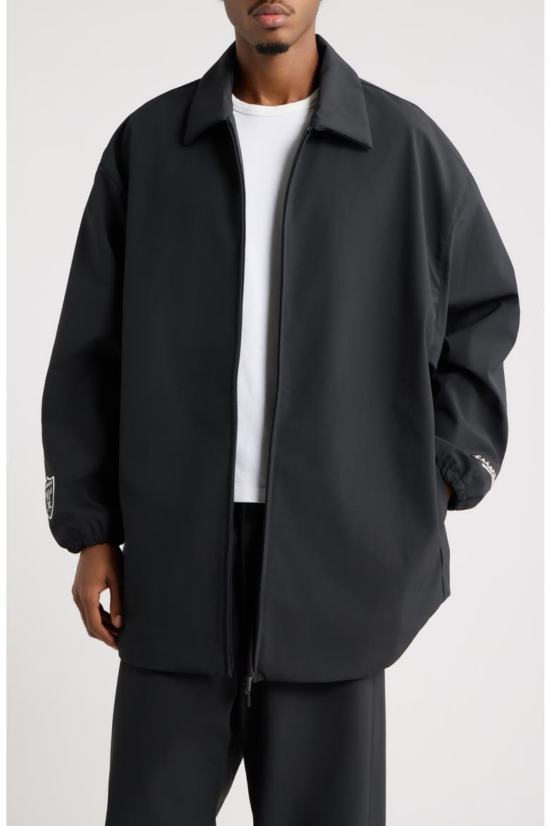 x NFL Raiders Coach Jacket, Main, color, BLACK