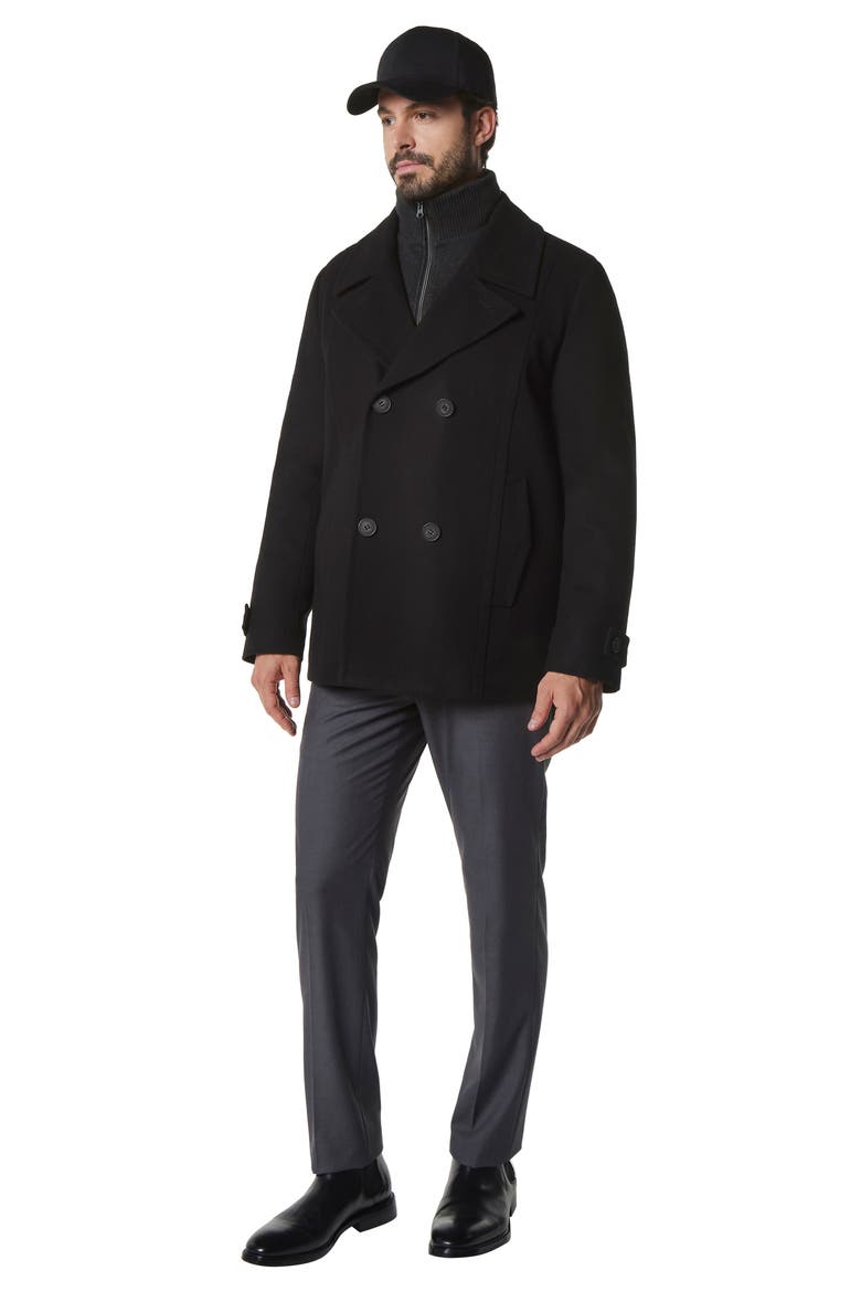 Danton Water Resistant Peacoat, Alternate, color, BLACK