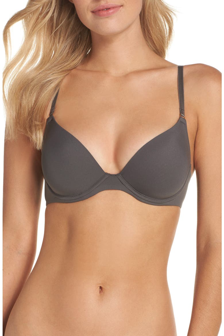 Bare Contour Underwire T-Shirt Bra, Main, color, DARK GREY