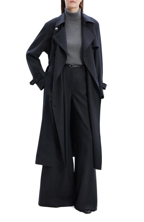 Theory Black Patent Leather online Trench coat