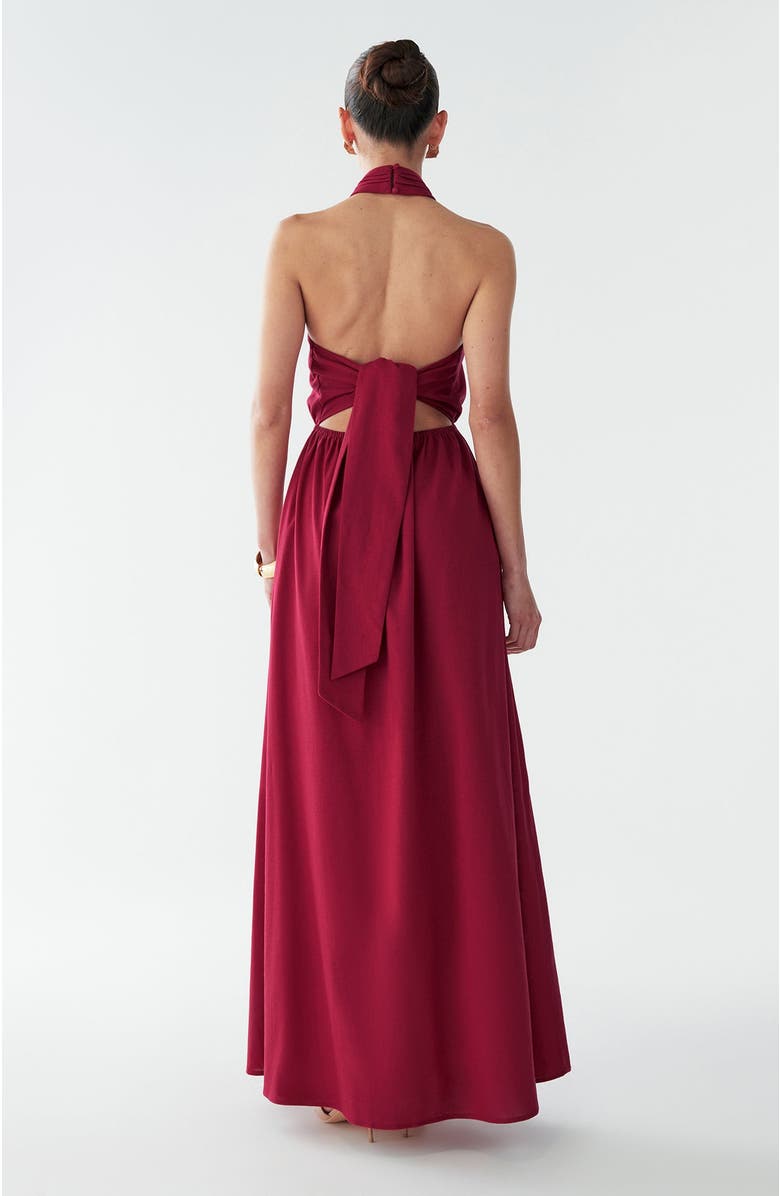 BWLDR Fay Linen Maxi, Alternate, color, Cherry