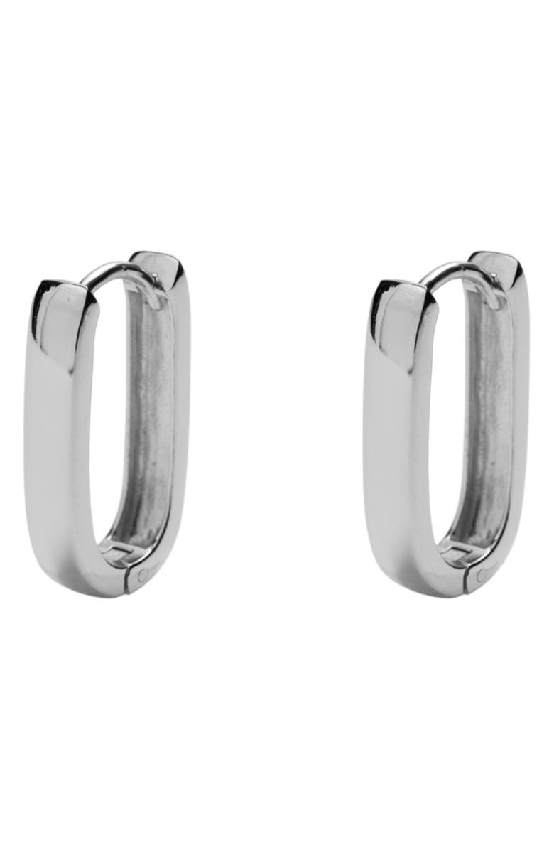 Argento Vivo Sterling Silver Wide Oblong Hoop Earrings, Alternate, color, Silver