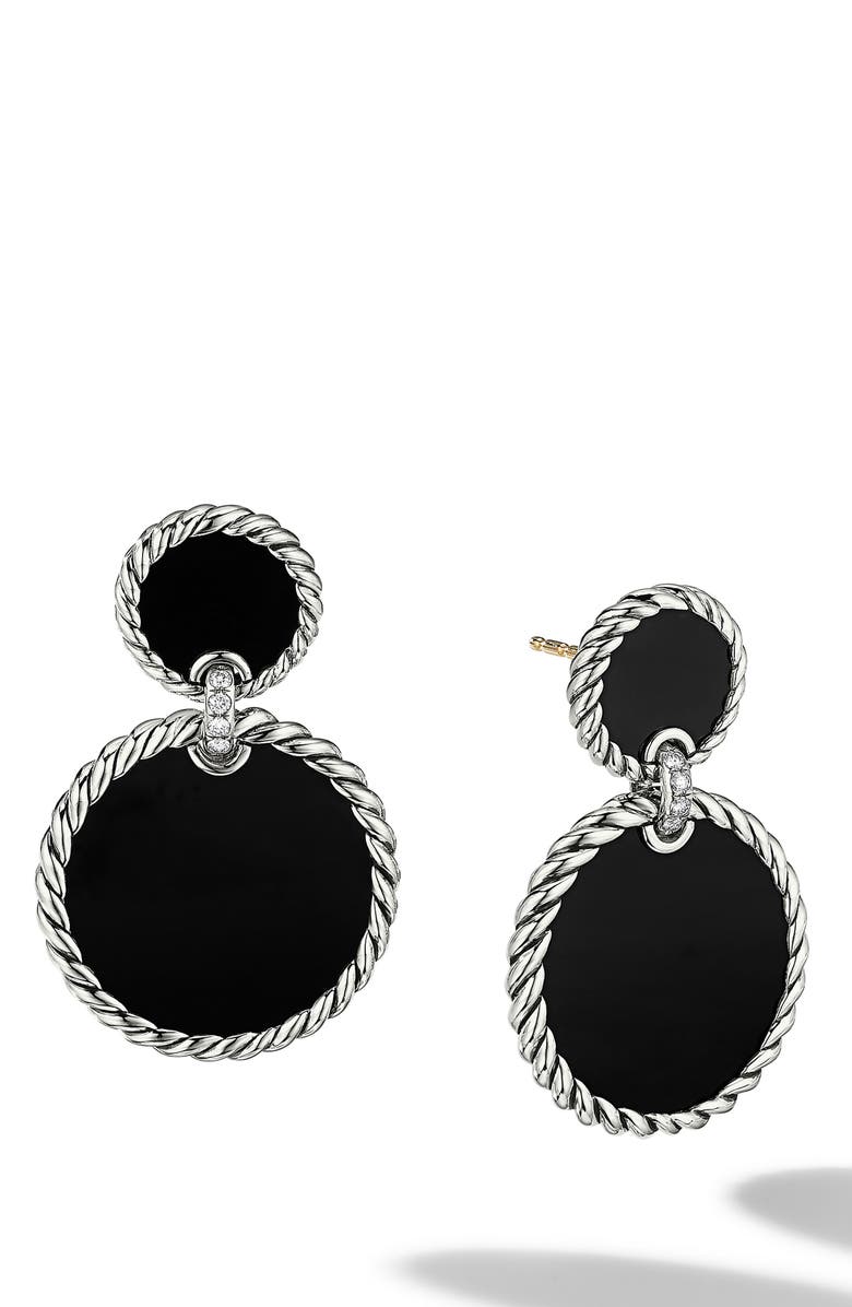 David Yurman Elements Double Drop Earrings with Pavé Diamonds, Main, color,