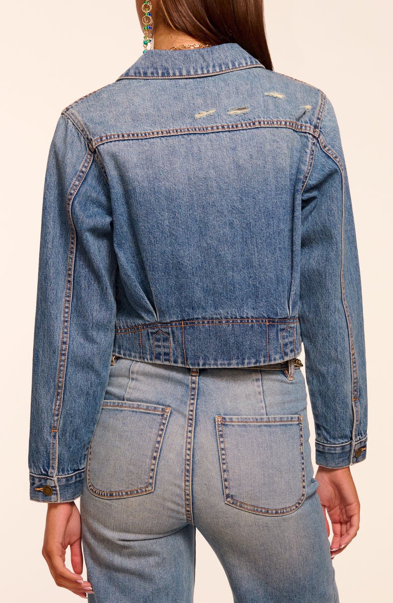 Ramy Brook Jannah Crop Nonstretch Denim Jacket, Alternate, color, Distressed Vintage Wash