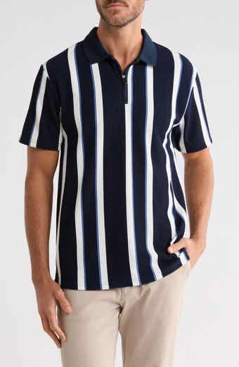 Textured Vertical Stripe Polo
