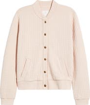 Caslon® Quilted Cotton Bomber Jacket