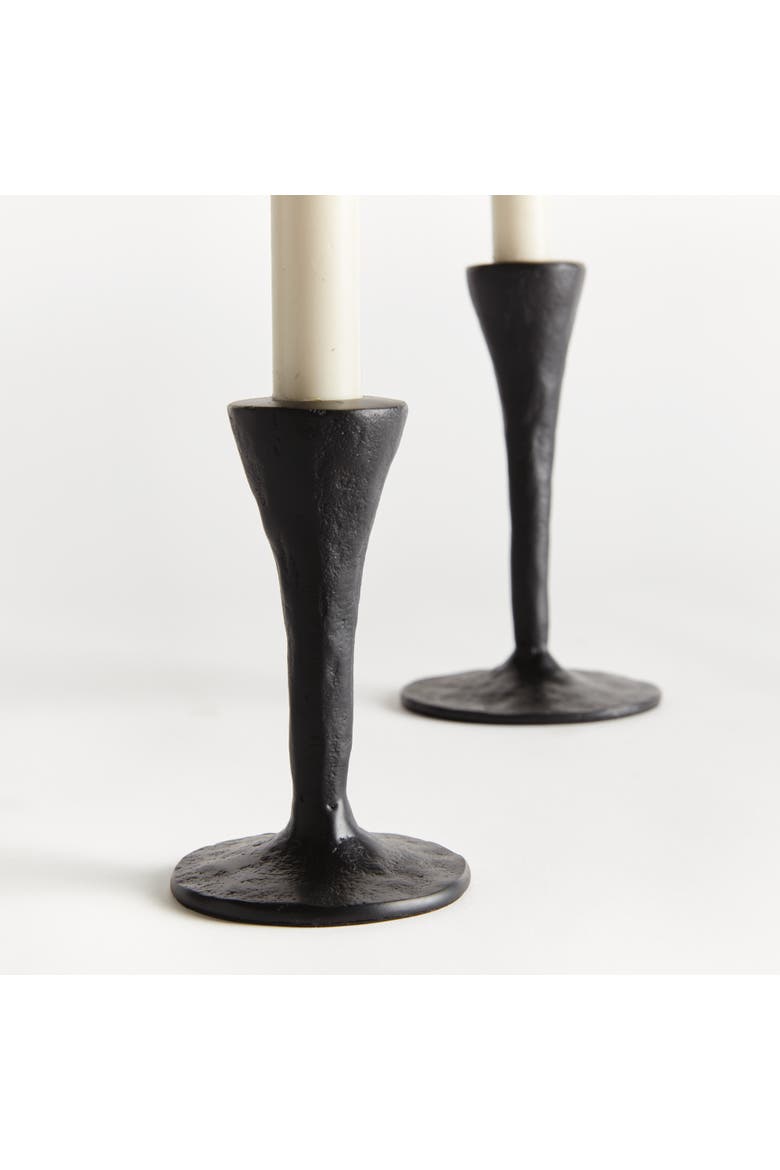 Noah Taper Holders, Set of 2 - Black, Cast Aluminum Design, Alternate, color, Black