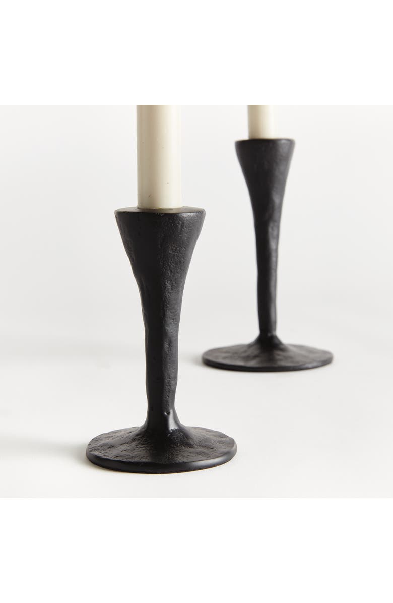 Napa Home & Garden Noah Taper Holders, Set of 2 - Black, Cast Aluminum Design, Alternate, color, Black