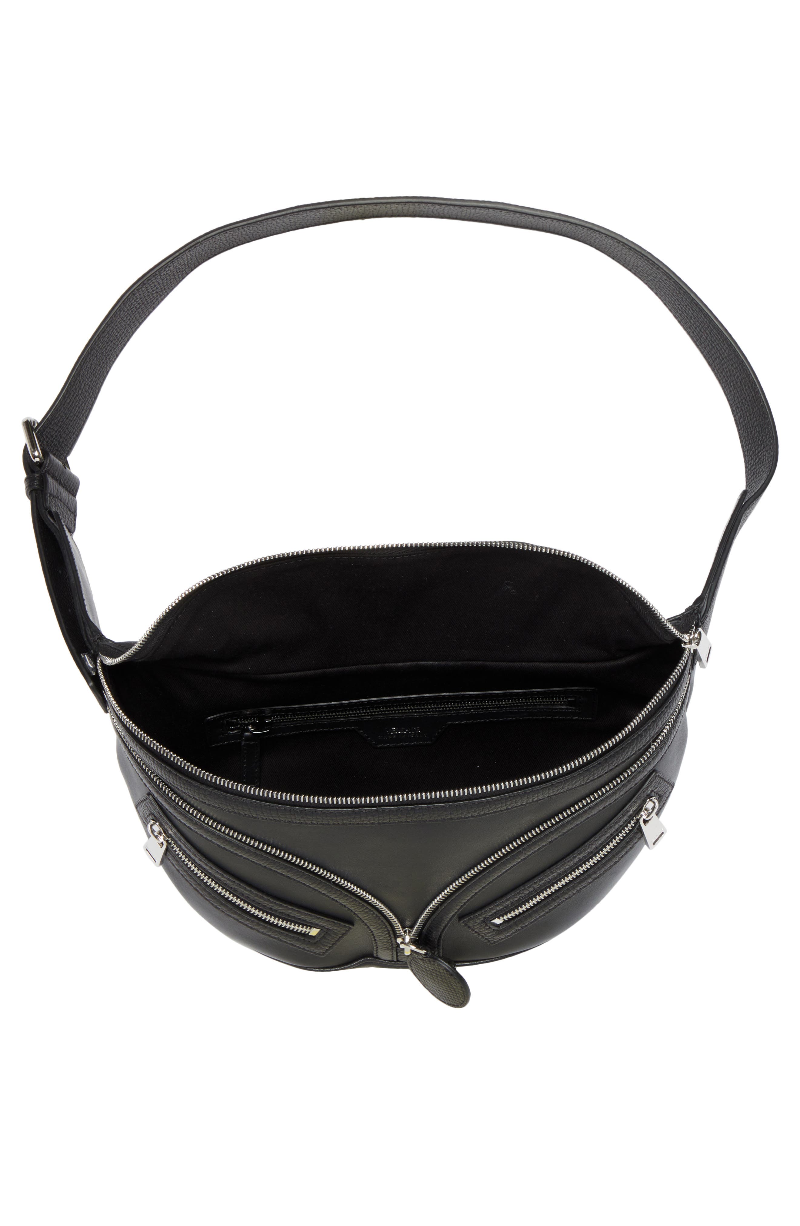 Versace Moto Leather Belt Bag, Alternate, color, 