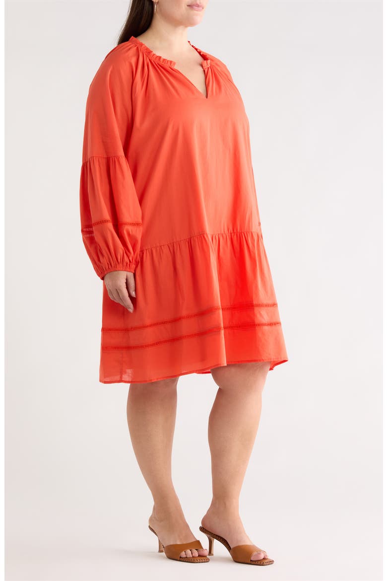 Ivonna Long Sleeve Cotton Shift Dress, Alternate, color, TOMATO RED