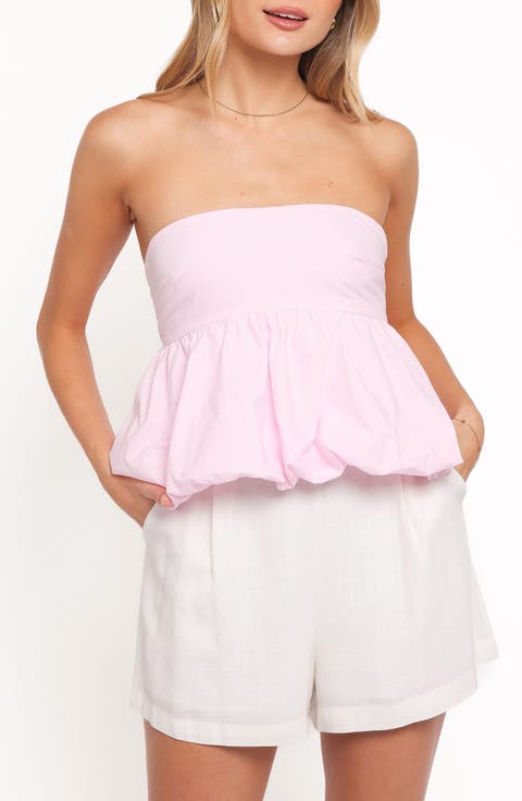 Yvanna Bubble Hem Strapless Top