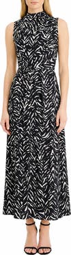 Maggy London Inverted Streaks Sleeveless A-Line Dress