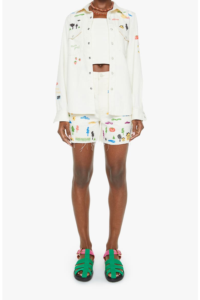 The All My Exes Embroidered Denim Shirt, Alternate, color, NO RAINBOWS WITHOUT RAIN