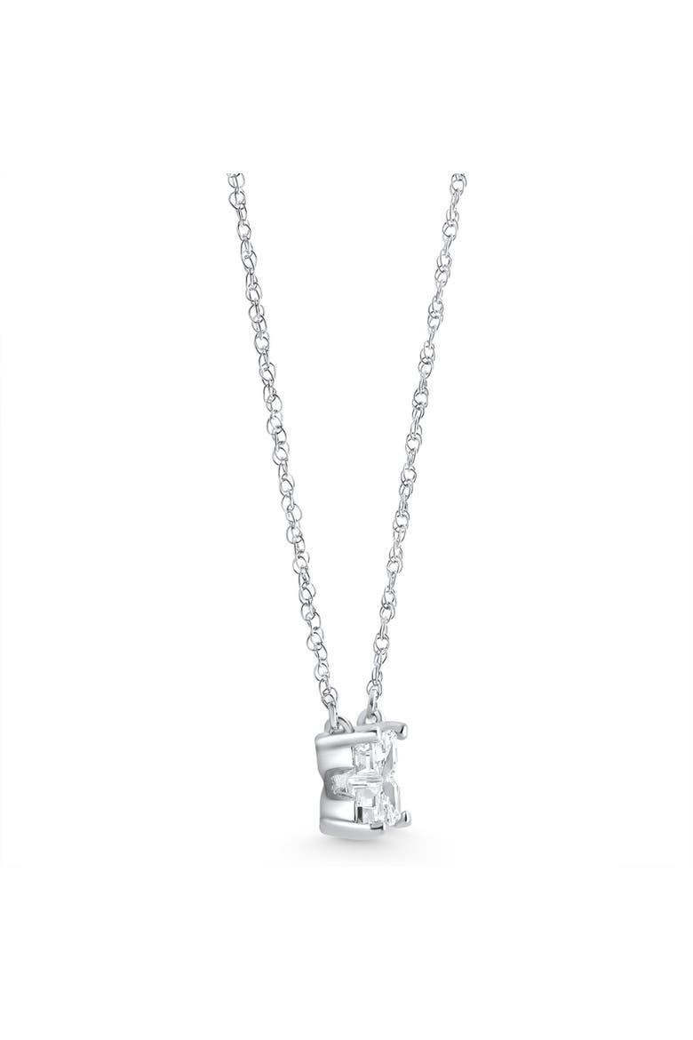 Diamond "X" Initial Pendant 18" Necklace 14K Gold Lab Grown, Alternate, color, 14k White Gold