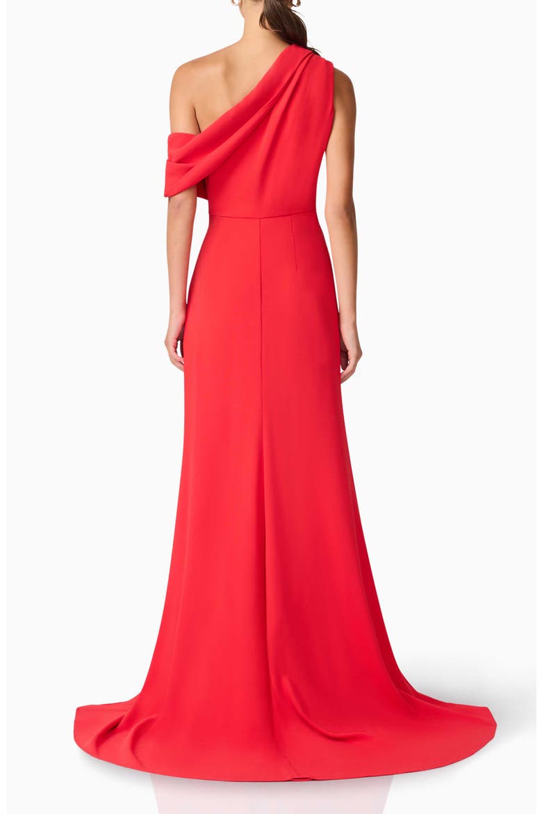 Isadora One Shoulder Crepe Gown, Alternate, color, RED