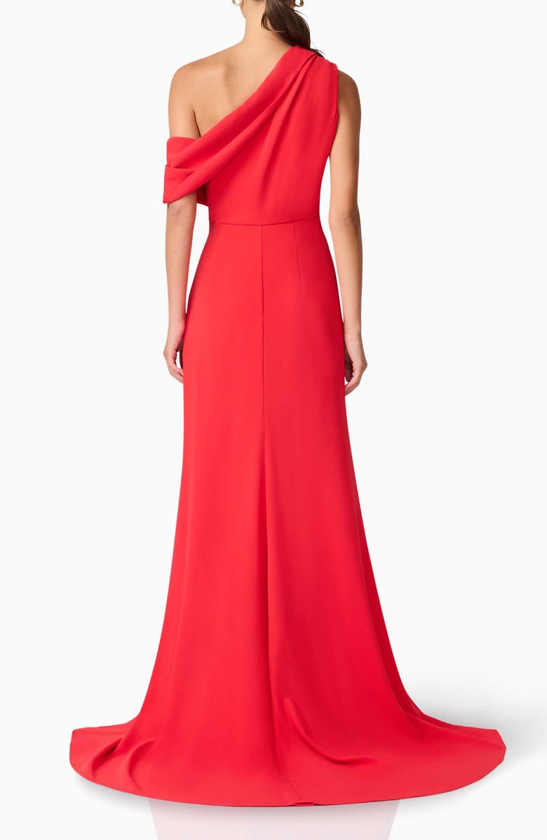 Elliatt Isadora One Shoulder Crepe Gown, Alternate, color, Red