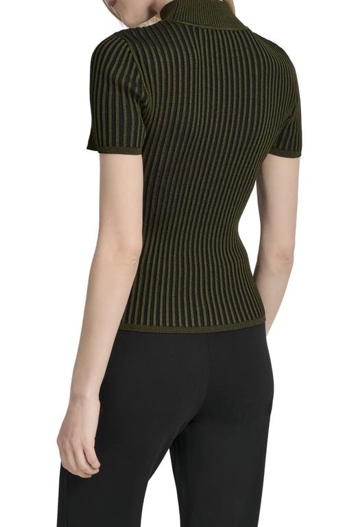 Dkny Mock Neck Knit Top In Multi