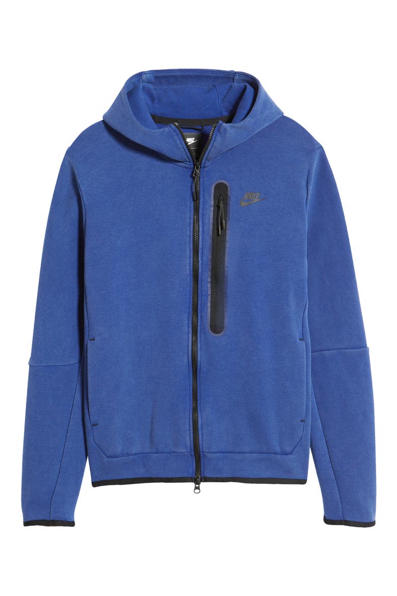 Tech Fleece Zip Hoodie, Alternate, color, DEEP ROYAL BLUE/ BLACK