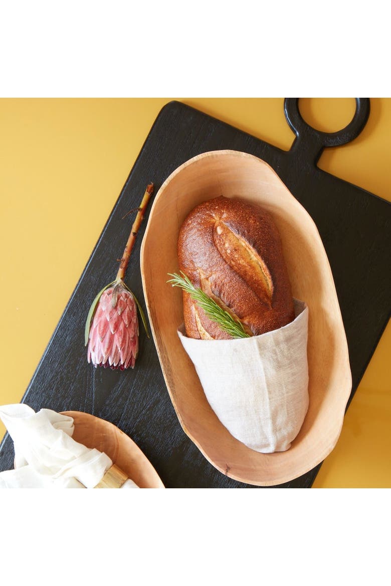 Kiln Mango Wood Petal Bowl, Alternate, color, Beige