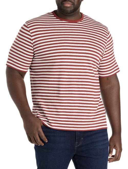 Hugo Boss Boss Big & Tall Tiburt 457 Striped T-shirt In Open Brown
