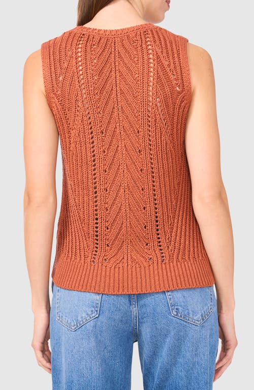 Halogenr Halogen(r) Open Stitch Sleeveless Sweater In Baked Clay