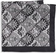 Synrgy by DXL Big & Tall Fall Medallion Silk Pocket Square