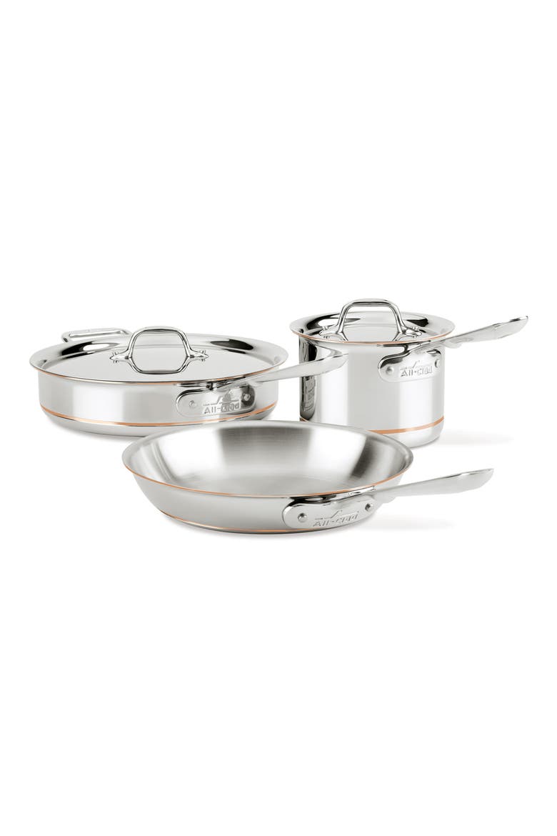 Copper Core 5-Piece Cookware Set, Main, color, SILVER