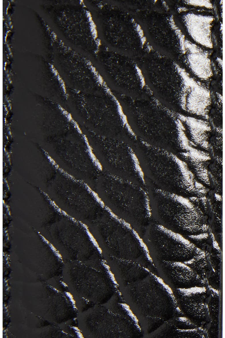 Gabriele Croc Embossed Leather Belt, Alternate, color, BLACK W/ ANTIQUE GOLD BUCKLE