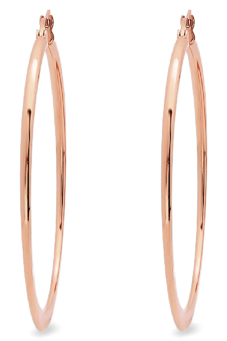 18k Rose Gold Plated Hoop Earrings, Alternate, color, ROSE GOLD