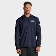 Nike Men's Nike College Navy Seattle Seahawks Sideline Dri-FIT Half-Zip Pullover