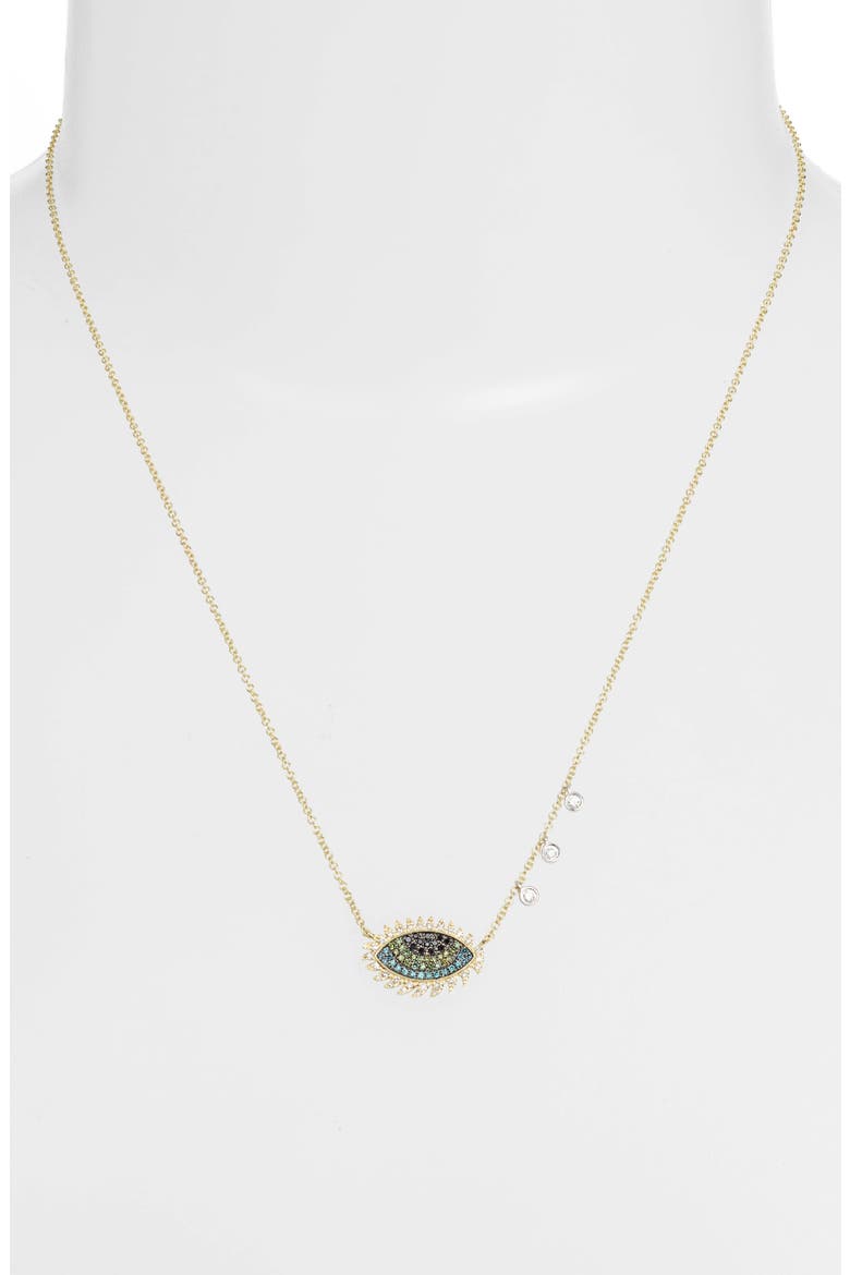 Evil Eye Diamond Pendant Necklace, Alternate, color, YELLOW GOLD