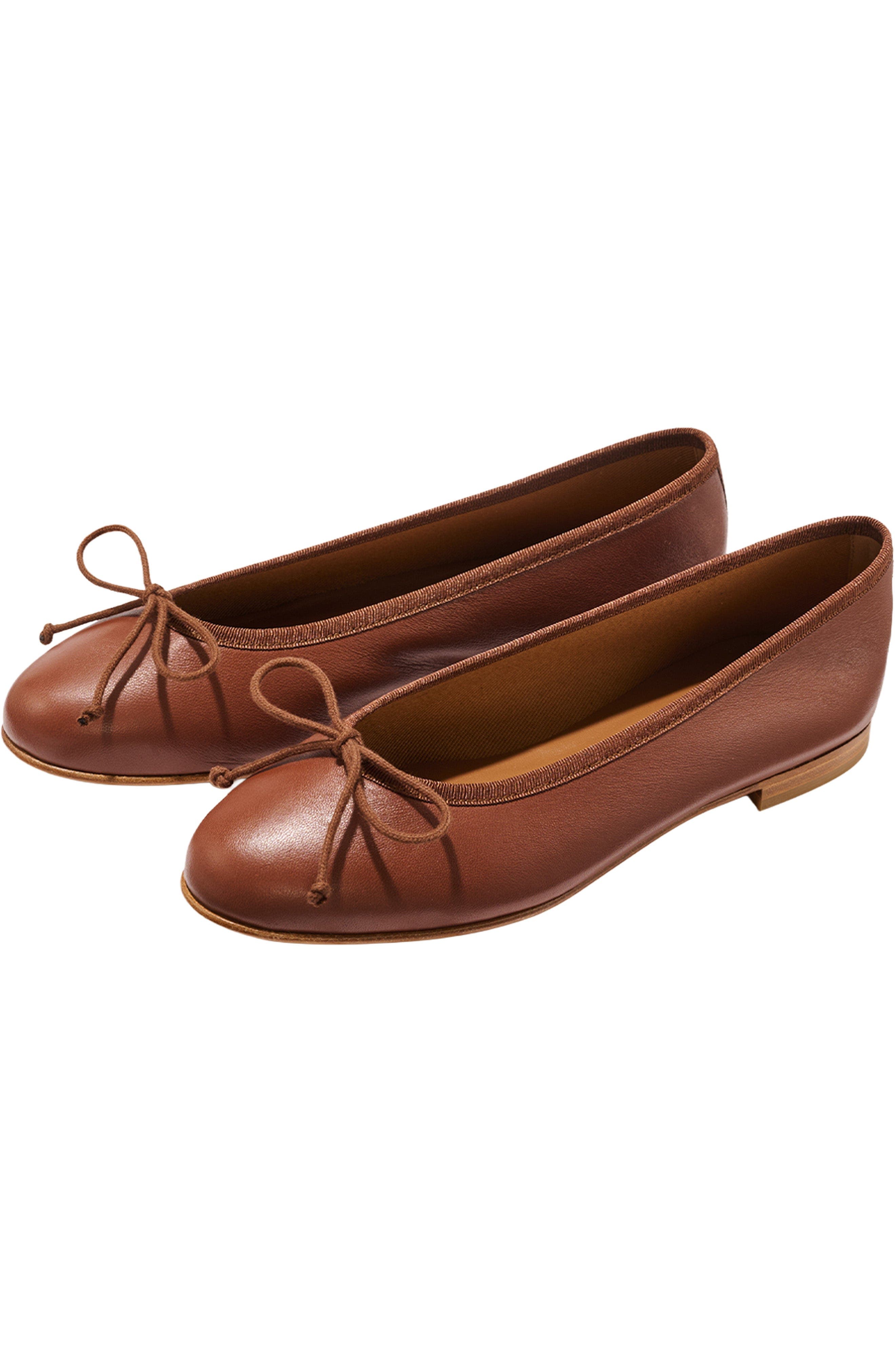 The Demi Flat, Alternate, color, Cognac Nappa
