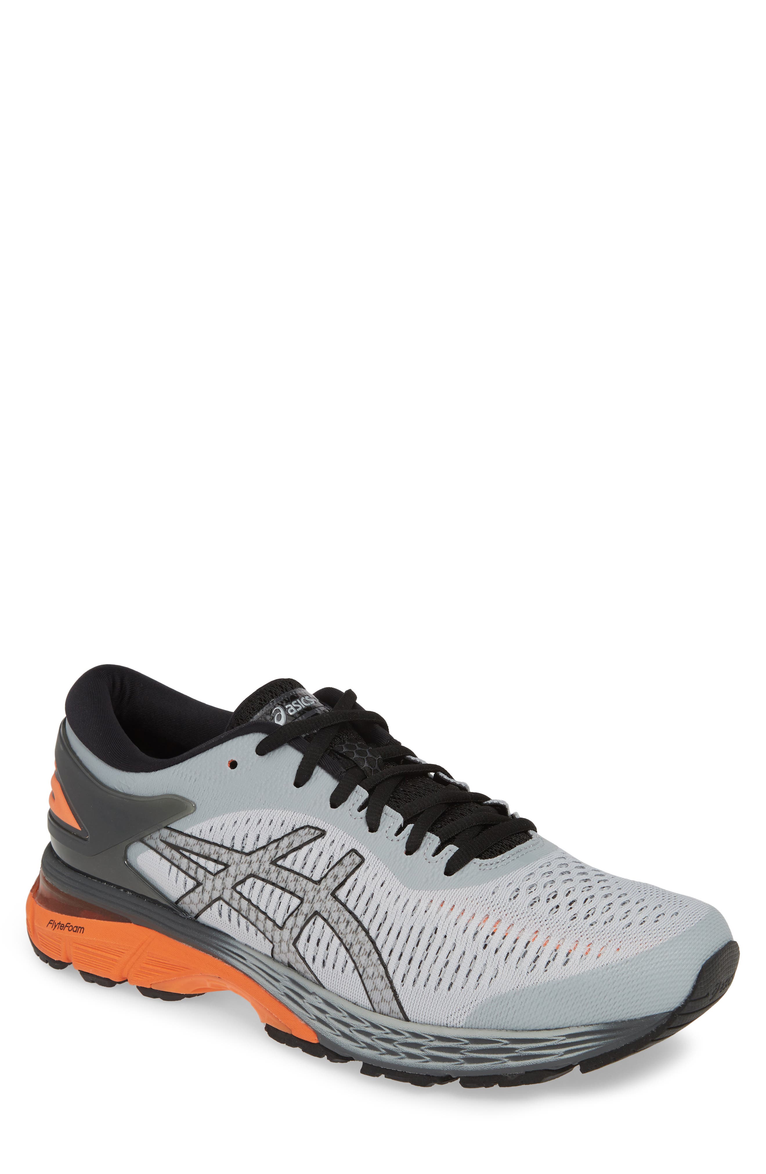 GEL-KAYANO® 25 Running Shoe, Main, color, MID GREY/ RED SNAPPER